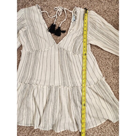 BLUE ISLAND 100% Cotton Long Sleeve Tunic Beach Cover-Up Dress Boho Size Medium - Picture 5 of 6